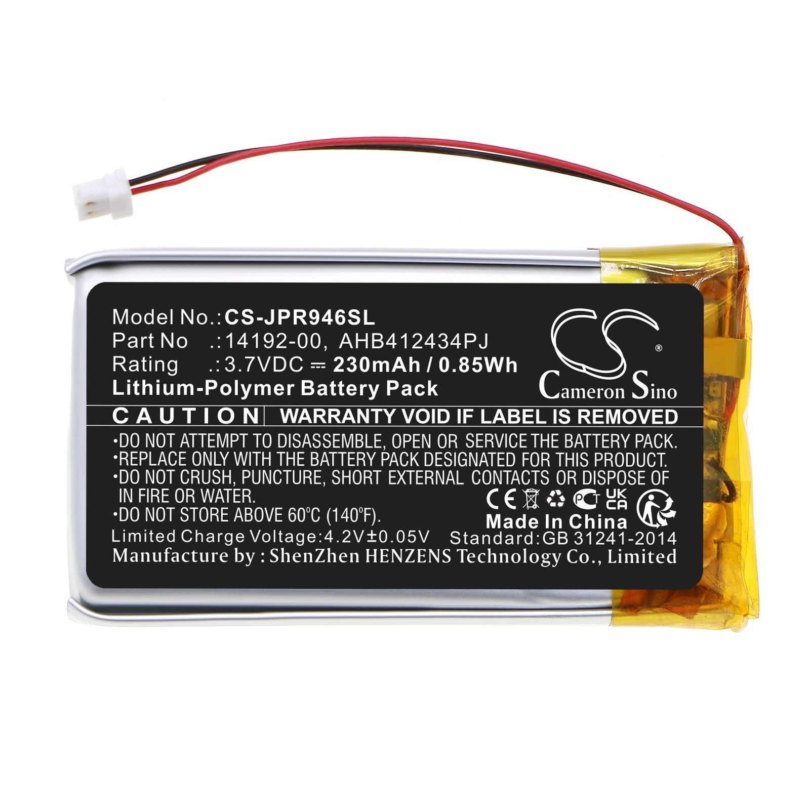 Battery Li-Polymer for Headset Jabra Pro 9400 9450 9460 9465 9470 AHB412434PJ