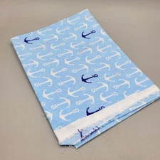 Anchor Print Cotton Fabric JoAnn Fabrics Lightweight Remnant Material 20 x 42
