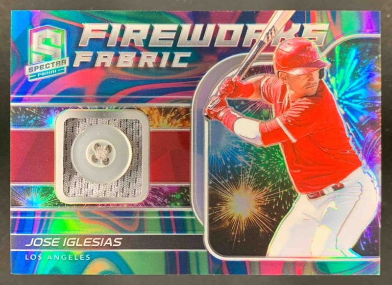 Jose Iglesias 2021 Panini Spectra Fireworks Triple Patch Neon Marble Angels /5
