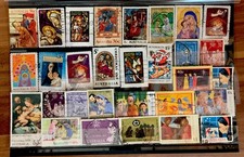 30 Briefmarken Australien Weihnachten,gestempelt,ohne Papier,versch.Motive/Werte