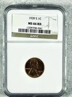 1939 P LINCOLN WHEAT CENT-NGC MS-66-RD  1C COIN PENNY UNC STOCK