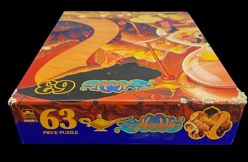 Rompecabezas Coleccionable Serie Dorada 63 Piezas Disney Aladdin Vintage Sellado Años 90 Foto 3 de 4