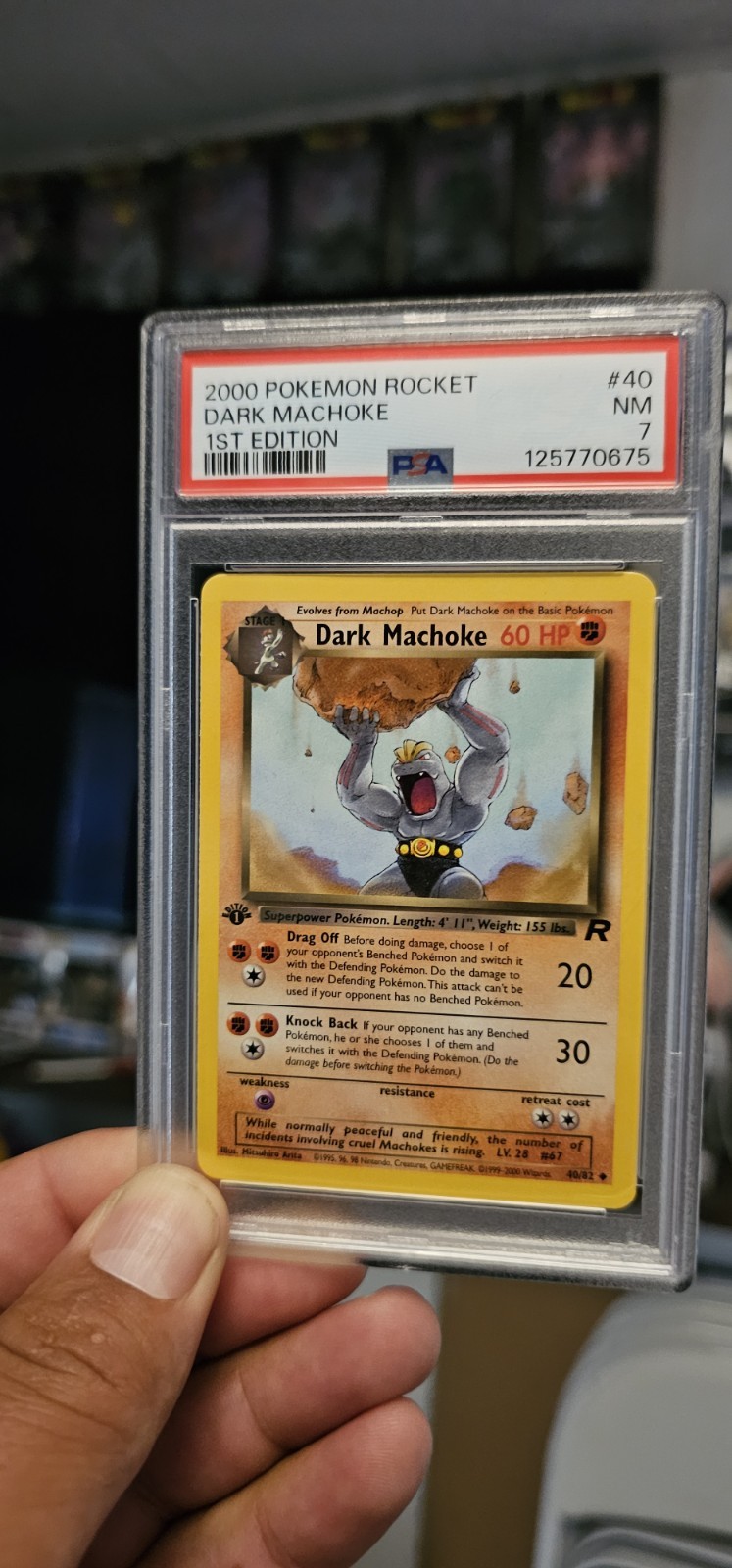 2000 Team Rocket 40/82 Dark Machoke PSA 8 NM Mint 1st Edition Pokemon