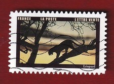 🦬TIMBRE OBLITERE AUTOADHESIF N°2109 - Faune - Léopard🦬