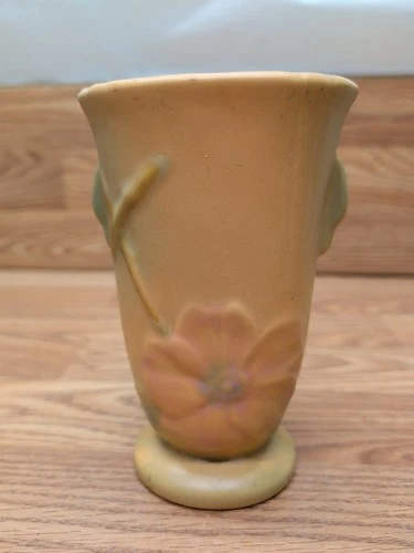 Vintage Weller Pottery Wild Rose Vase