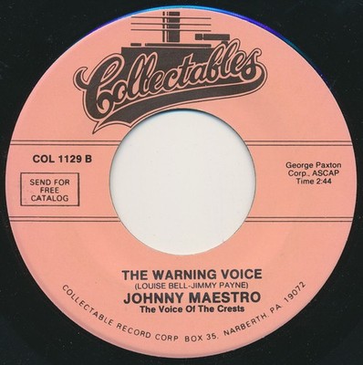 Johnny Maestro, What A Surprise / The Warning Voice, (7'', RE), NM or M-, 4187773