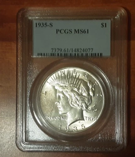 1935-S Peace Dollar PCGS MS61