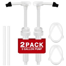 2 Pack 5 Gallon Pump Dispenser for Large Gallon Bucket with Extended Tube