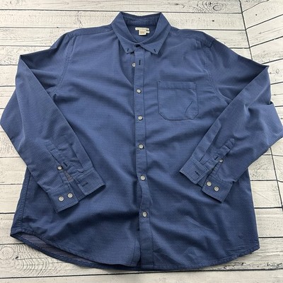 Carbon 2 Cobalt Heavy 100% Cotton Button Front Shirt Men's Large Blue