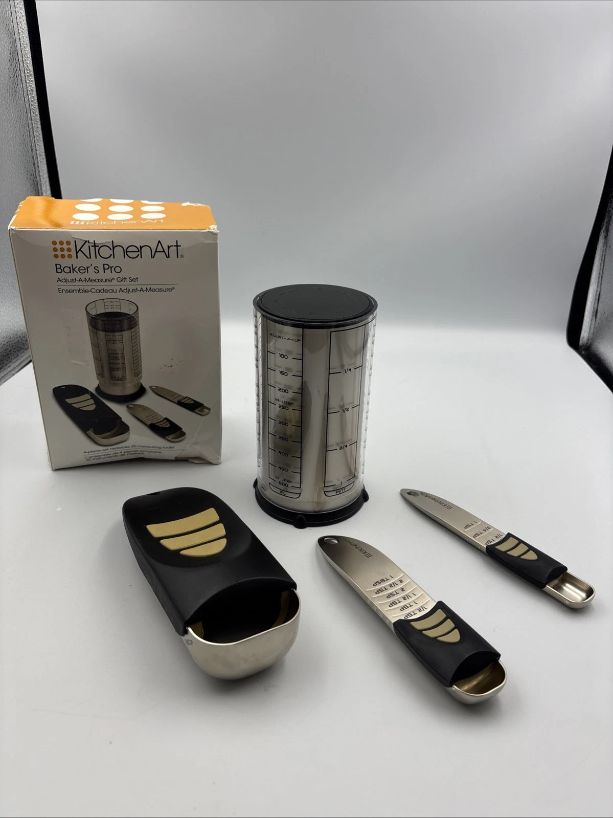 KitchenArt Bakers Pro Adj-A-Measure 4-Piece Set - Satin New Open Box