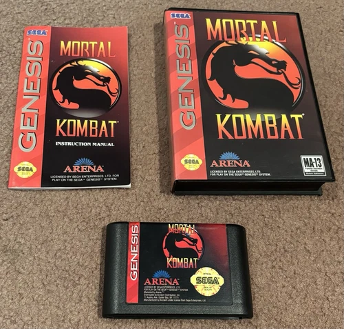 Mortal Kombat Sega Genesis Fighting Arena Complete CIB Tested 1992 Vintage Retro