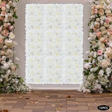 12x Artificial Flower Wall Panel Wedding Backdrop Event Party Flower Wall Panel