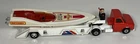 Nice Matchbox Lesney Super Kings K-27 Ford Semi Racing 400 Powerboat Transporter