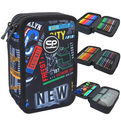 COOLPACK 3fach 44-teilig Mäppchen Federmappe Federtasche JUMPER 3 Big City