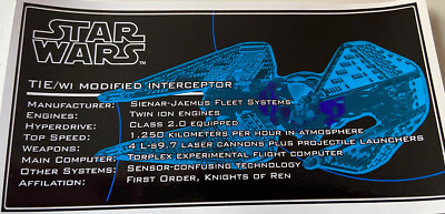 Lego Star Wars UCS Sticker MOC-28159 First Order TIE Whisper by EDGE OF BRICKS