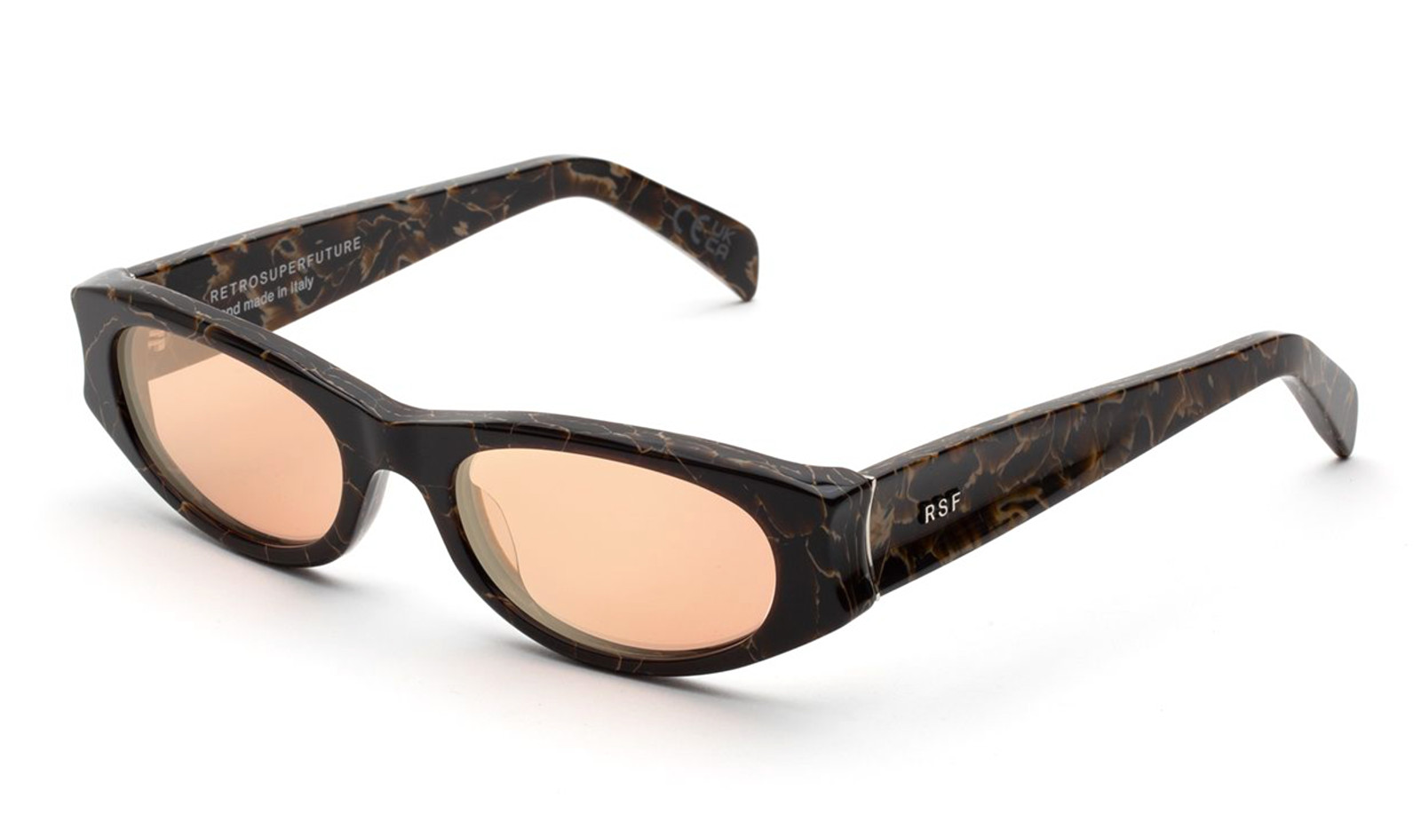 Sunglasses Retrosuperfuture Razzo Brown Marble Unisex