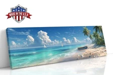 Sails Beyond the Horizon Canvas Print for Home Decor, Beach Wall Decor Poster