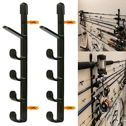 AUXPhome Fishing Rod Wall Storage Rack, Fishing Pole Holder Wall Mount Fishing