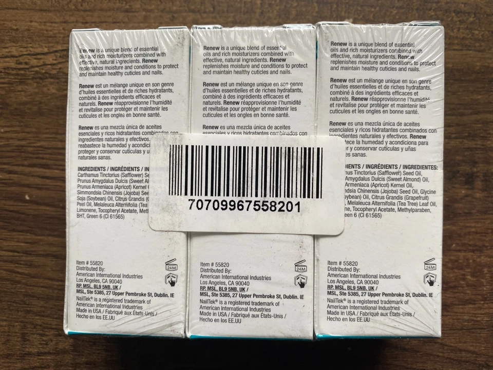 NAIL TEK RENOVAR Nutre y Acondiciona Cutícula Antifúngico 0.5 OZ - Lote de 3 Foto 2 de 3