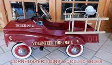 VINTAGE GEARBOX 2 VOLUNTEER DEPT. FIRE TRUCK PEDAL CAR NEAR MINT CONDITION