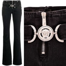 32 NEW $1375 VERSACE Black Dyed Denim BIGGIE ...