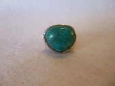 Natural Turquoise And 925 Sterling Silver Native American Southwestern Ring Sz 7