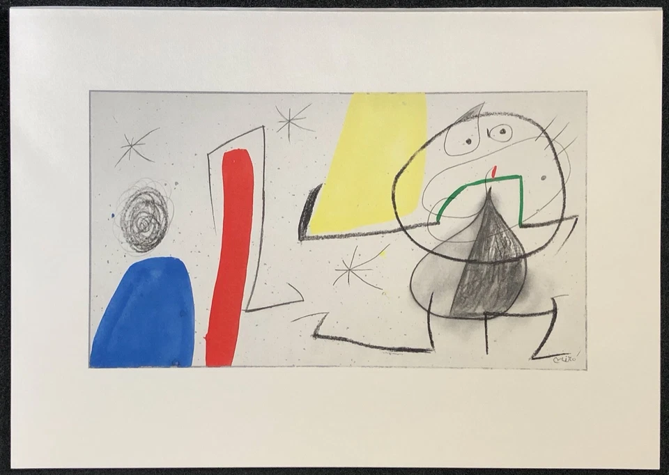 Joan Miro Frau Vogel Sterne Chromolithographie 1987 - Bild 2 von 3