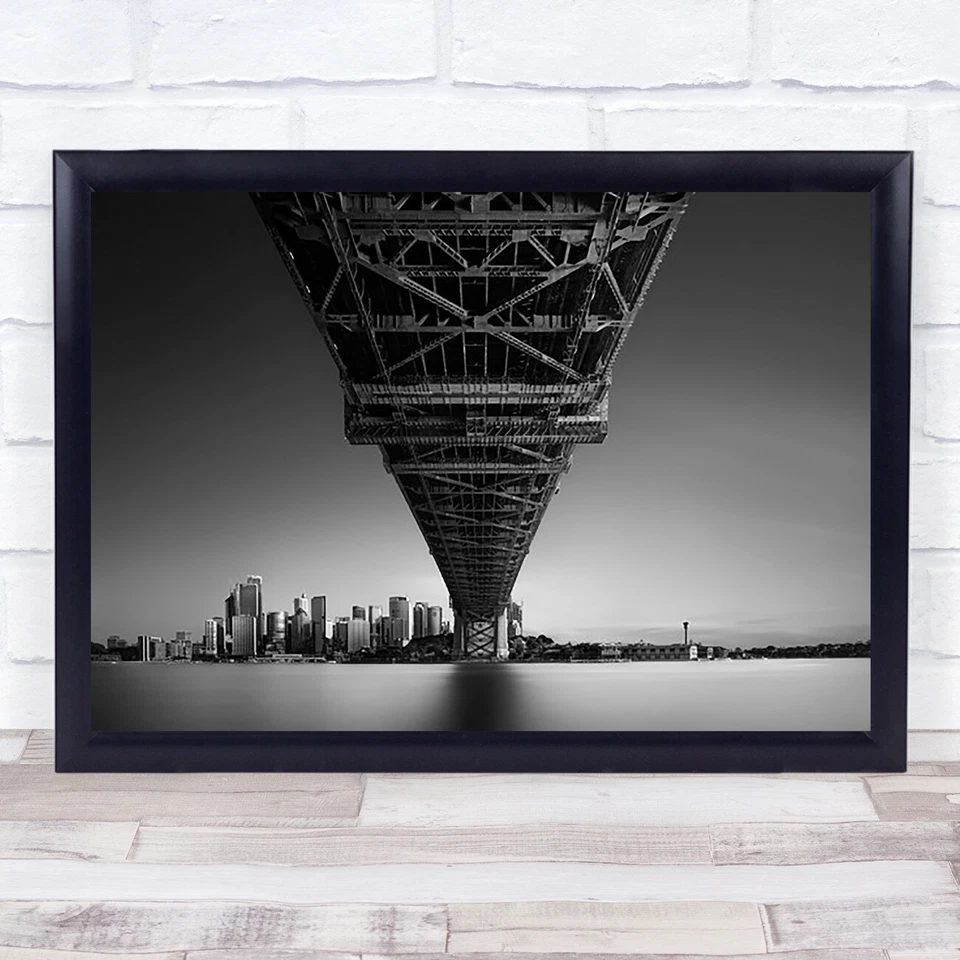 THECARDZOO Sydney Harbour Bridge Version Iron Metal Vanishing Point Water Wall Art Print