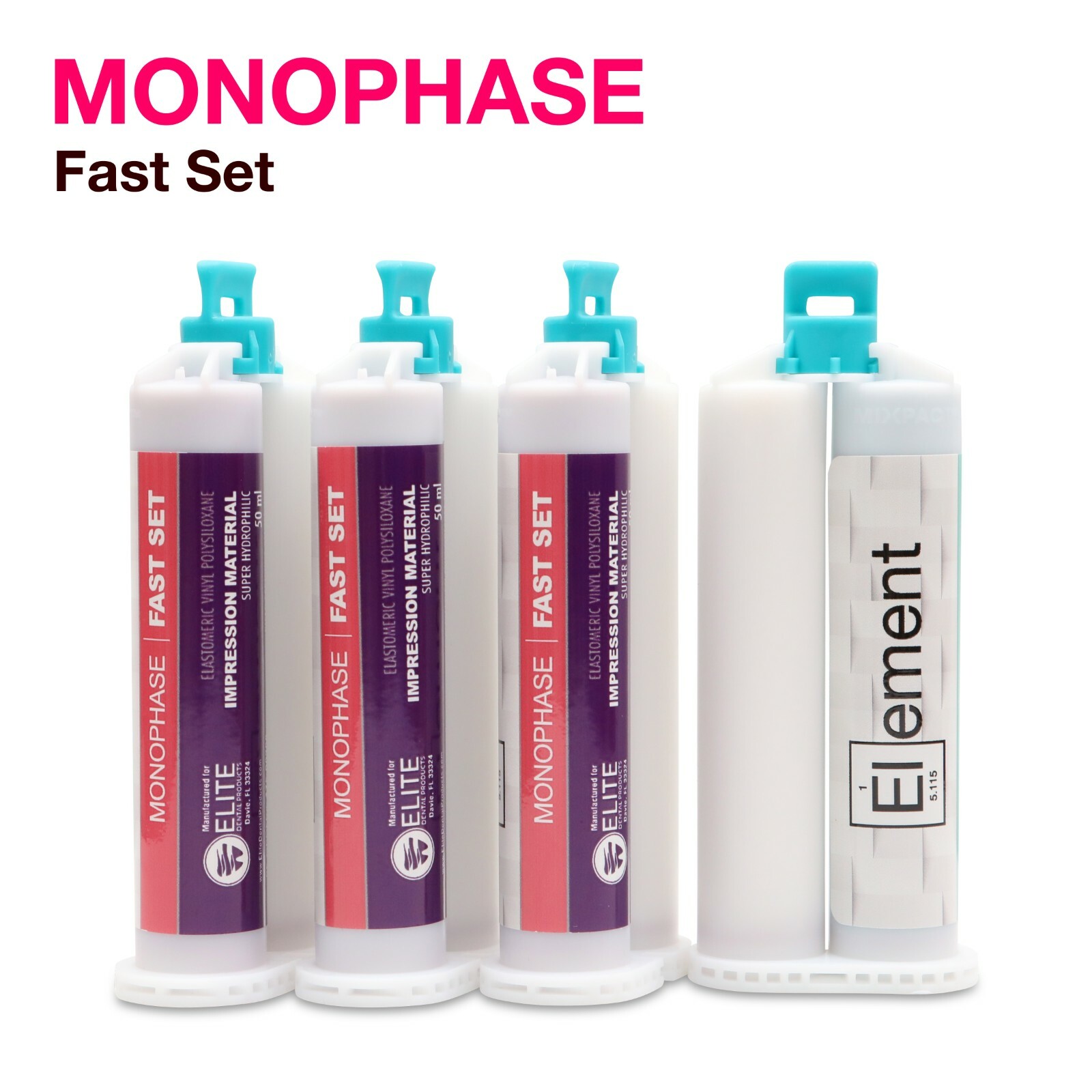 Element MONOPHASE VPS PVS Dental Impression Material FAST Set 50ML