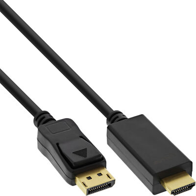 InLine  DisplayPort zu HDMI  Konverter Kabel, 4K/60Hz schwarz, 1m