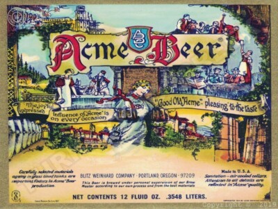 Acme Beer 9'' x 12'' Metal Sign