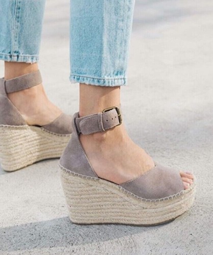 Soludos 4” Scale Suede Espadrille Platform Wedge | eBay