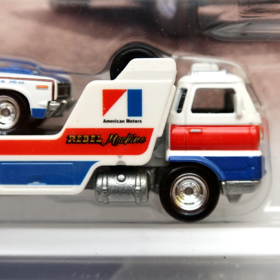 HOT WHEELS AMC REBEL MACHINE WIDE OPEN TEAM TRANSPORT 43 HCR38 NUOVO - Immagine 3 di 4