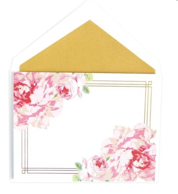 Anna Griffin, ''Virginia Floral'' Boxed Set of 12 Folded Luxury Notecards, New