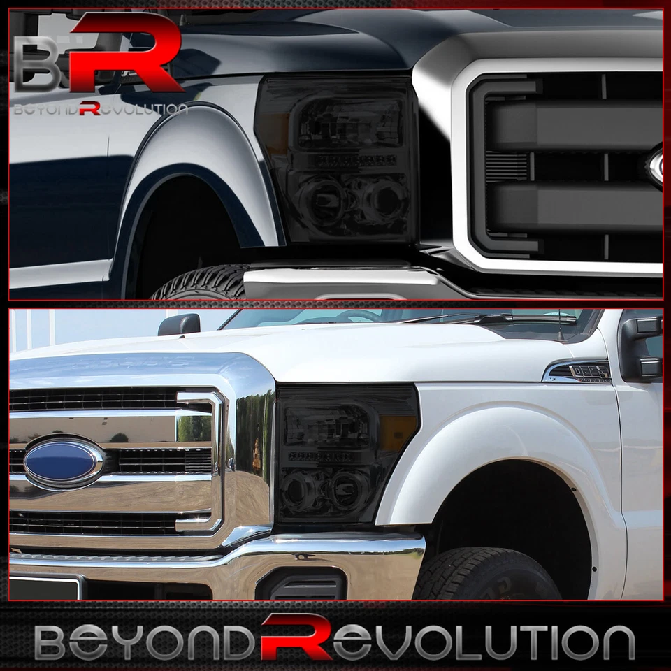 For 2011-2016 F250 F350 F450 Super Duty Smoke Lens Halo Projector LED Headlights Foto 2 de 4