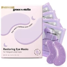 24 PAIR: Grace & Stella Restoring Eye Masks-Purple EXP 07/2027 NEW
