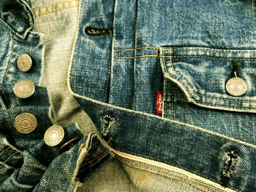 HOT VTG 1950 REPRO LEVI'S 71507 BIG E 