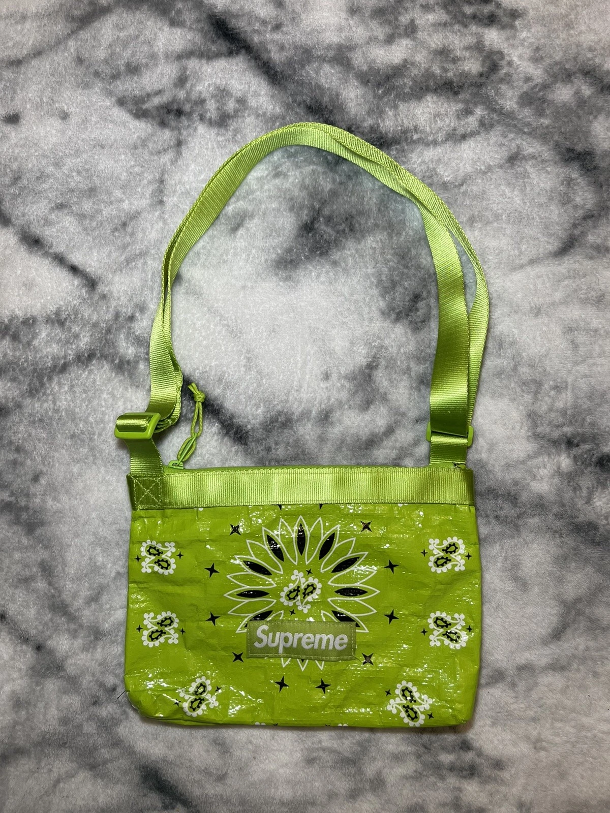 Sac latéral bâche bandana vert suprême SS22
