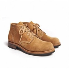 Handmade Top Grain Suede Cowhide Leather Vibram Sole Goodyear Ankle Logger Boots