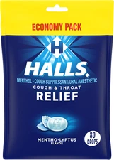 HALLS Relief Mentho-Lyptus Cough Drops, Economy Pack, 80 Drops