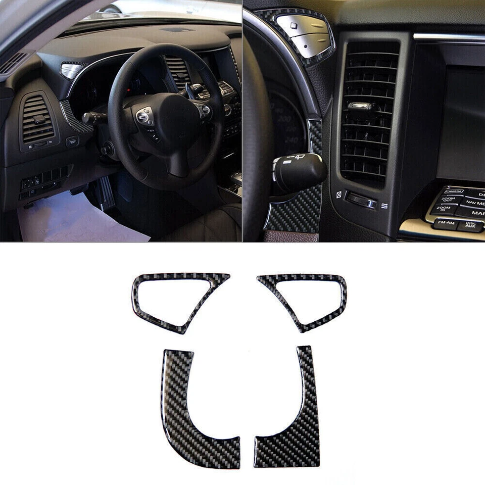 Kit de cubierta interior completo de fibra de carbono para Infiniti FX35/37/50 QX70 22 piezas Foto 2 de 4