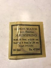 Illinois Factory Mainspring for 16s 21j 23j, No. 47314 - Steel