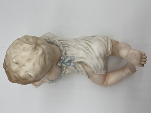 Rare Set of 3 Vintage Bisque Ceramic Large Piano Babies Sitting Laying Baby 8” - Picture 21 of 24