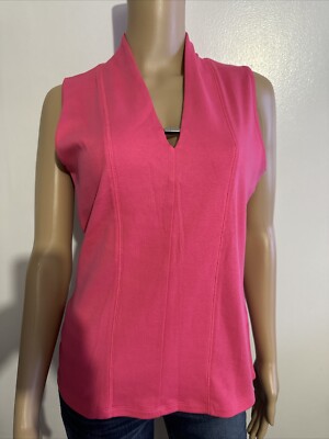 RAFAELLA STUDIO TOP SLEEVELESS BLOUSE PASSION PINK  PM Women's NEW!