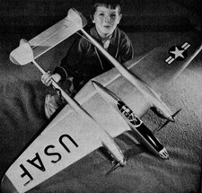 Model Airplane Plans UC : P-38 Semi-Scale 56" Stunter for .19s by Lew McFarland