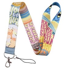 Positive Positivity Beach Bum Sunny Peace and Love Symbol Hippie Neck Lanyard