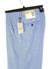 Alfani Mens Slim Fit Suit Pants 30x32 Blue Heather Stretch Knit AlfaTech NWT