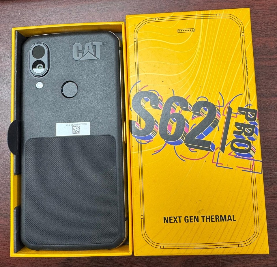 CAT Phones S62 Pro Rugged Smartphone W/FLIR Thermal Imager Black ...