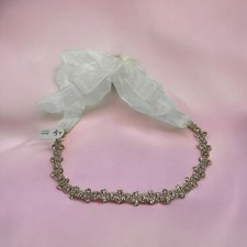 Sophia Collection Clear Rhinestone Ribbon Belt Wedding Bride Prom 86" NWT