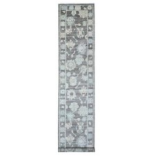 3' x 15'7" Chameleon Gray Angora Oushak Oversized Runner Oriental Rug R89636